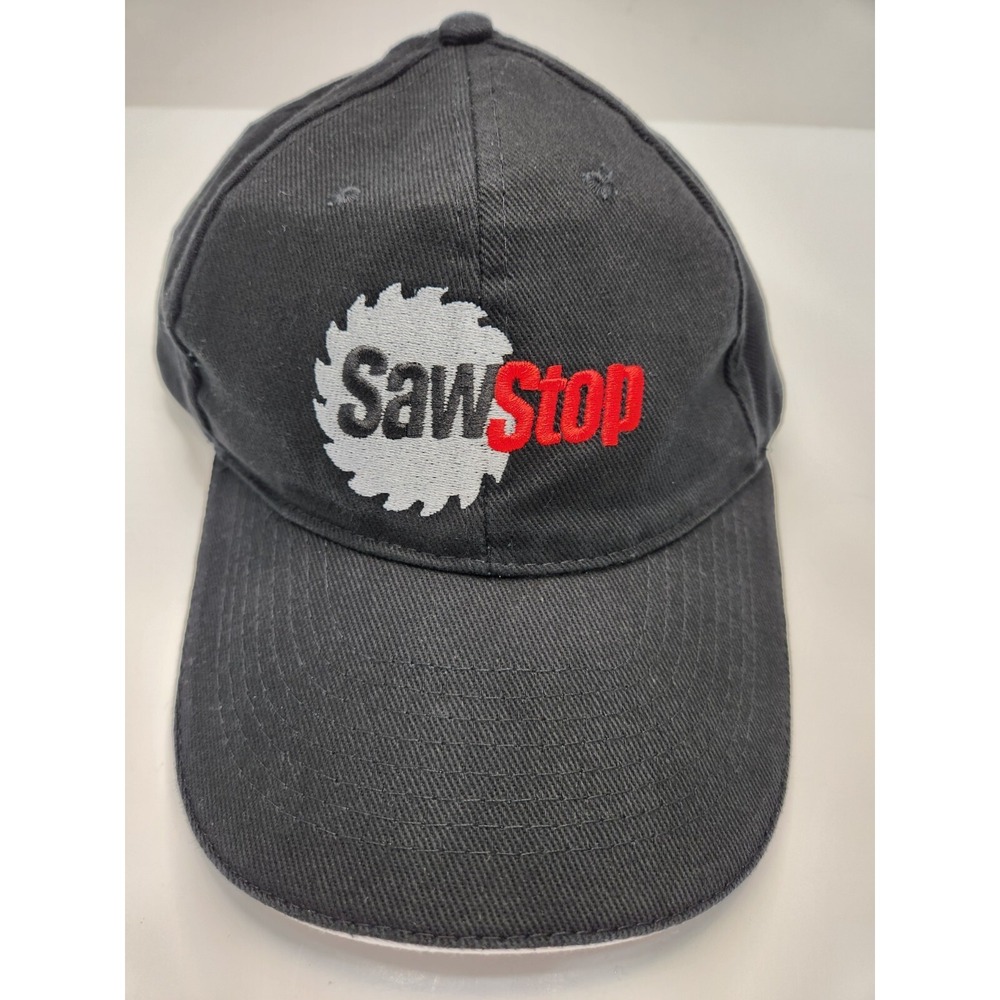 Sawstop Adjustable Black Embroidered Logo Hat Baseball Ball‎ Cap Carpentry